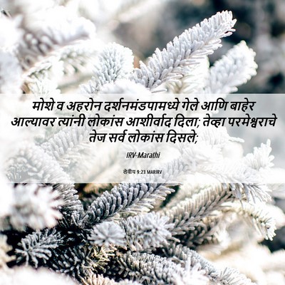 Picture 06 - लेवीय 9:23 MARIRV - मोशे व अहरोन - Bible Verse Picture