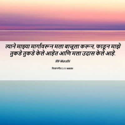 Picture 06 - विलापगीत 3:11 MARIRV - त्याने माझ्या - Bible Verse Picture