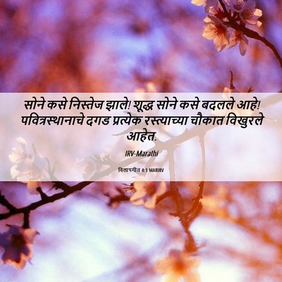 Picture 06 - विलापगीत 4:1 MARIRV - सोने कसे निस्तेज - Bible Verse Picture