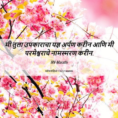 Picture 06 - स्तोत्रसंहिता 116:17 MARIRV - मी तुला उपकाराचा - Bible Verse Picture