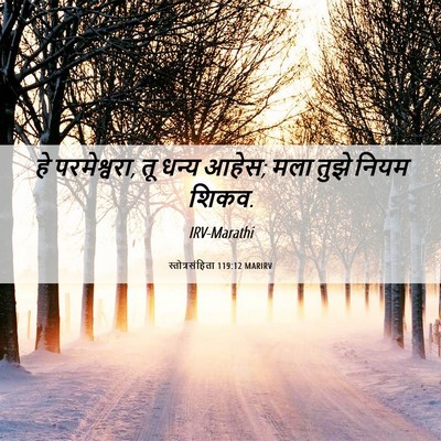 Picture 06 - स्तोत्रसंहिता 119:12 MARIRV - हे परमेश्वरा, तू - Bible Verse Picture