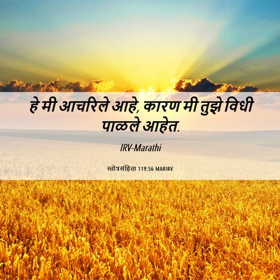 Picture 06 - स्तोत्रसंहिता 119:56 MARIRV - हे मी आचरिले आहे, - Bible Verse Picture
