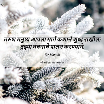 Picture 06 - स्तोत्रसंहिता 119:9 MARIRV - तरुण मनुष्य आपला - Bible Verse Picture