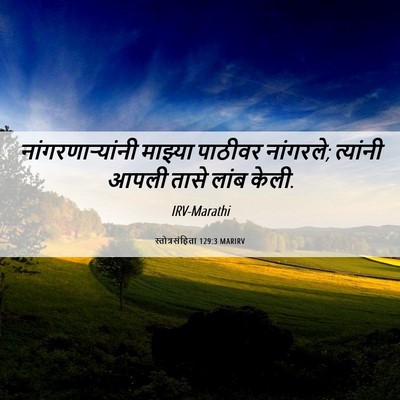 Picture 06 - स्तोत्रसंहिता 129:3 MARIRV - नांगरणाऱ्यांनी - Bible Verse Picture