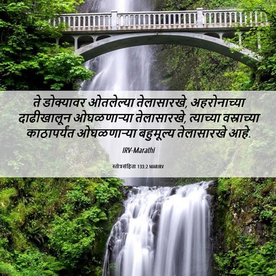 Picture 06 - स्तोत्रसंहिता 133:2 MARIRV - ते डोक्यावर - Bible Verse Picture