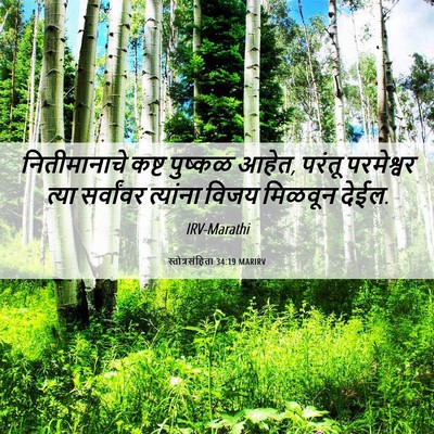 Picture 06 - स्तोत्रसंहिता 34:19 MARIRV - नितीमानाचे कष्ट - Bible Verse Picture