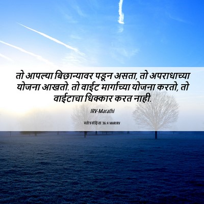 Picture 06 - स्तोत्रसंहिता 36:4 MARIRV - तो आपल्या - Bible Verse Picture