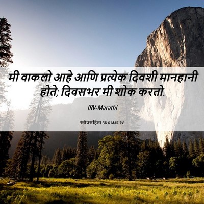 Picture 06 - स्तोत्रसंहिता 38:6 MARIRV - मी वाकलो आहे आणि - Bible Verse Picture