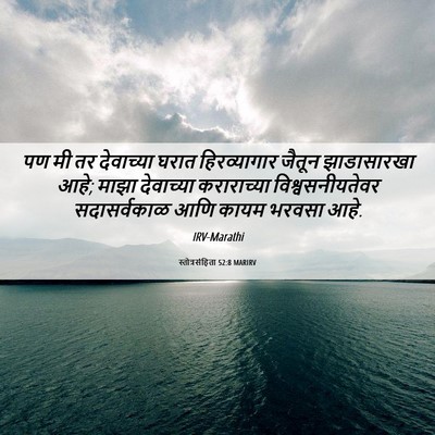 Picture 06 - स्तोत्रसंहिता 52:8 MARIRV - पण मी तर देवाच्या - Bible Verse Picture