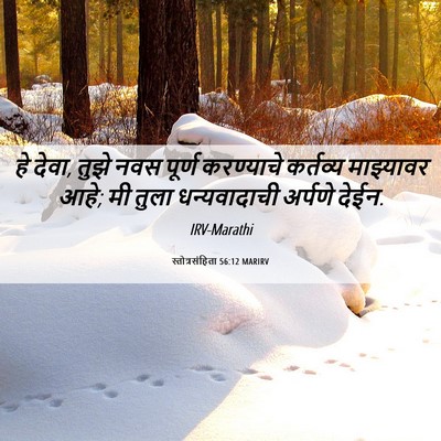 Picture 06 - स्तोत्रसंहिता 56:12 MARIRV - हे देवा, तुझे नवस - Bible Verse Picture