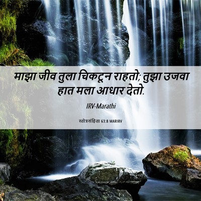 Picture 06 - स्तोत्रसंहिता 63:8 MARIRV - माझा जीव तुला - Bible Verse Picture
