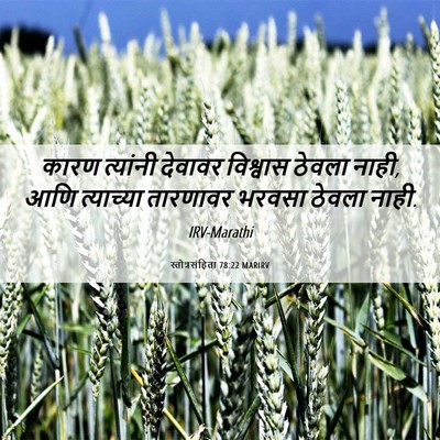 Picture 06 - स्तोत्रसंहिता 78:22 MARIRV - कारण त्यांनी - Bible Verse Picture