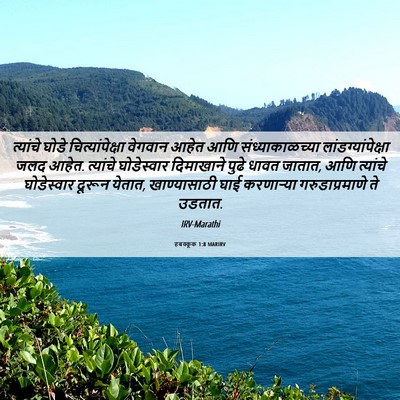 Picture 06 - हबक्कूक 1:8 MARIRV - त्यांचे घोडे - Bible Verse Picture