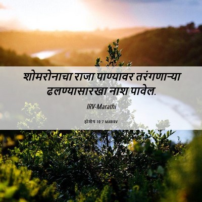 Picture 06 - होशेय 10:7 MARIRV - शोमरोनाचा राजा - Bible Verse Picture