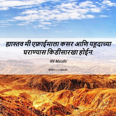 Picture 06 - होशेय 5:12 MARIRV - ह्यास्तव मी - Bible Verse Picture