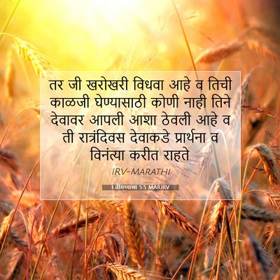 Picture 07 - 1 तीमथ्याला 5:5 MARIRV - तर जी खरोखरी विधवा - Bible Verse Picture