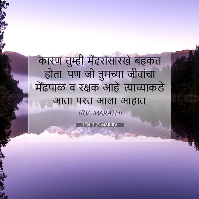 Picture 07 - 1 पेत्र 2:25 MARIRV - कारण तुम्ही - Bible Verse Picture