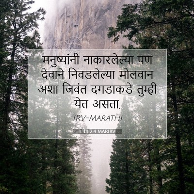 Picture 07 - 1 पेत्र 2:4 MARIRV - मनुष्यांनी - Bible Verse Picture