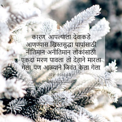 Picture 07 - 1 पेत्र 3:18 MARIRV - कारण, आपल्याला - Bible Verse Picture