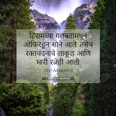 Picture 07 - 1 राजे 10:11 MARIRV - हिरामच्या - Bible Verse Picture