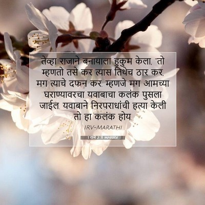 Picture 07 - 1 राजे 2:31 MARIRV - तेव्हा राजाने - Bible Verse Picture