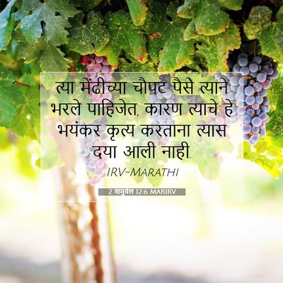 Picture 07 - 2 शमुवेल 12:6 MARIRV - त्या मेंढीच्या - Bible Verse Picture