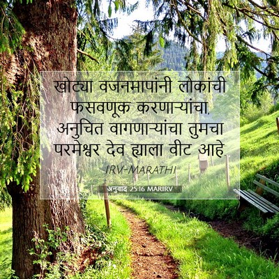 Picture 07 - अनुवाद 25:16 MARIRV - खोट्या वजनमापांनी - Bible Verse Picture