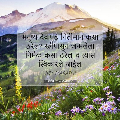 Picture 07 - ईयोब 25:4 MARIRV - मनुष्य देवापुढे - Bible Verse Picture