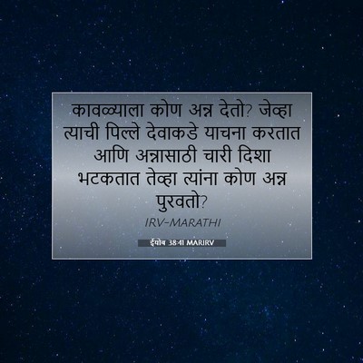 Picture 07 - ईयोब 38:41 MARIRV - कावळ्याला कोण - Bible Verse Picture