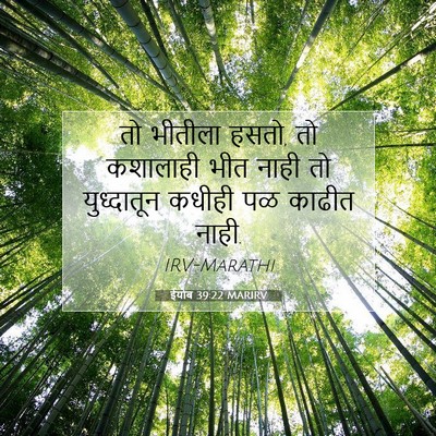 Picture 07 - ईयोब 39:22 MARIRV - तो भीतीला हसतो, तो - Bible Verse Picture
