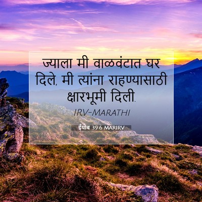 Picture 07 - ईयोब 39:6 MARIRV - ज्याला मी - Bible Verse Picture
