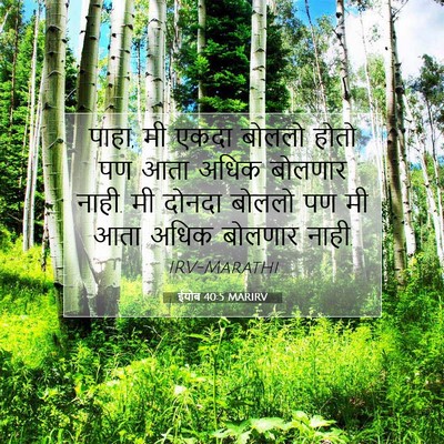 Picture 07 - ईयोब 40:5 MARIRV - पाहा, मी एकदा बोललो - Bible Verse Picture