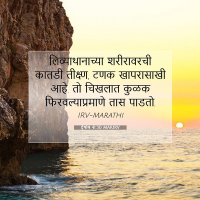 Picture 07 - ईयोब 41:30 MARIRV - लिव्याथानाच्या - Bible Verse Picture