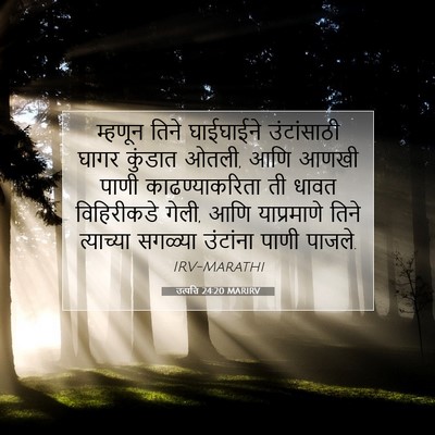 Picture 07 - उत्पत्ति 24:20 MARIRV - म्हणून तिने - Bible Verse Picture