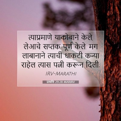 Picture 07 - उत्पत्ति 29:28 MARIRV - त्याप्रमाणे - Bible Verse Picture