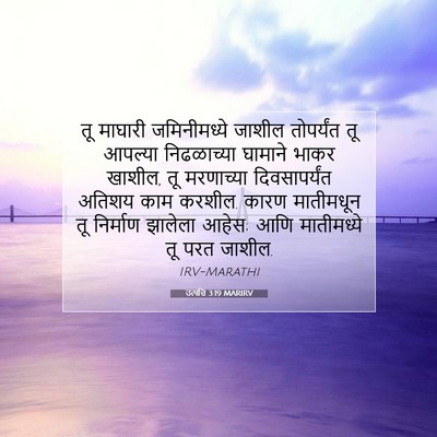 Picture 07 - उत्पत्ति 3:19 MARIRV - तू माघारी - Bible Verse Picture