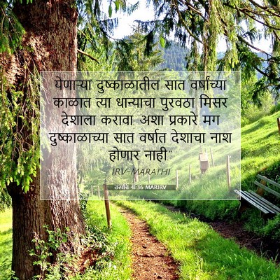 Picture 07 - उत्पत्ति 41:36 MARIRV - येणाऱ्या - Bible Verse Picture