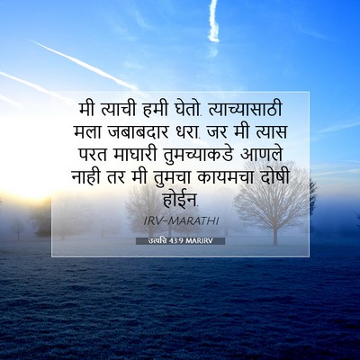 Picture 07 - उत्पत्ति 43:9 MARIRV - मी त्याची हमी घेतो. - Bible Verse Picture