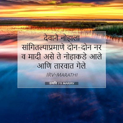 Picture 07 - उत्पत्ति 7:9 MARIRV - देवाने नोहाला - Bible Verse Picture