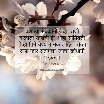 Picture 07 - एस्तेर 1:12 MARIRV - पण त्या सेवकांनी - Bible Verse Picture