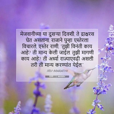 Picture 07 - एस्तेर 7:2 MARIRV - मेजवानीच्या या - Bible Verse Picture