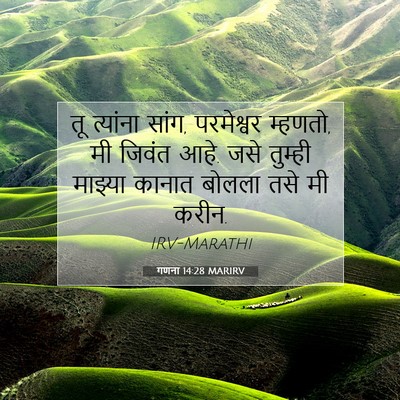 Picture 07 - गणना 14:28 MARIRV - तू त्यांना सांग, - Bible Verse Picture