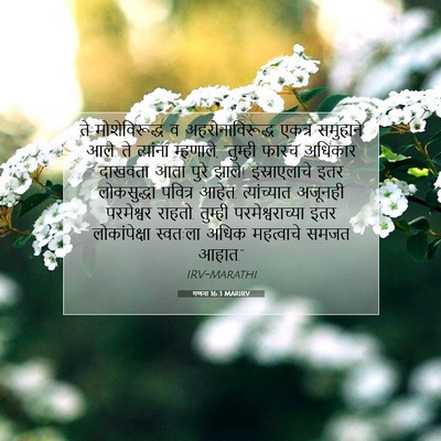 Picture 07 - गणना 16:3 MARIRV - ते मोशेविरूद्ध व - Bible Verse Picture