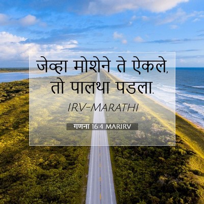 Picture 07 - गणना 16:4 MARIRV - जेव्हा मोशेने ते - Bible Verse Picture