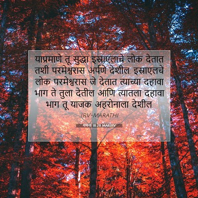 Picture 07 - गणना 18:28 MARIRV - याप्रमाणे तू - Bible Verse Picture