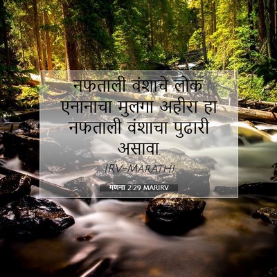 Picture 07 - गणना 2:29 MARIRV - नफताली वंशाचे लोक. - Bible Verse Picture