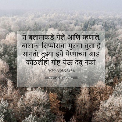 Picture 07 - गणना 22:16 MARIRV - ते बलामाकडे गेले - Bible Verse Picture