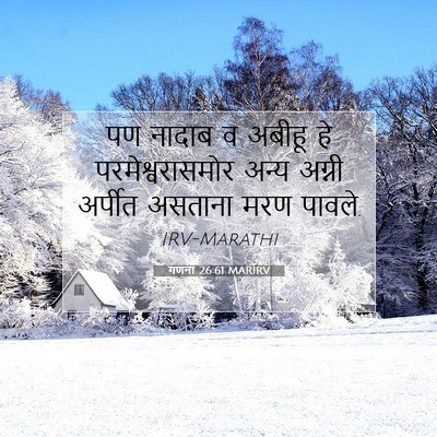 Picture 07 - गणना 26:61 MARIRV - पण नादाब व अबीहू हे - Bible Verse Picture