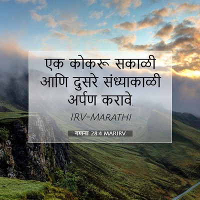 Picture 07 - गणना 28:4 MARIRV - एक कोकरू सकाळी आणि - Bible Verse Picture