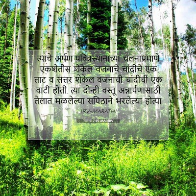 Picture 07 - गणना 7:49 MARIRV - त्याचे अर्पण - Bible Verse Picture